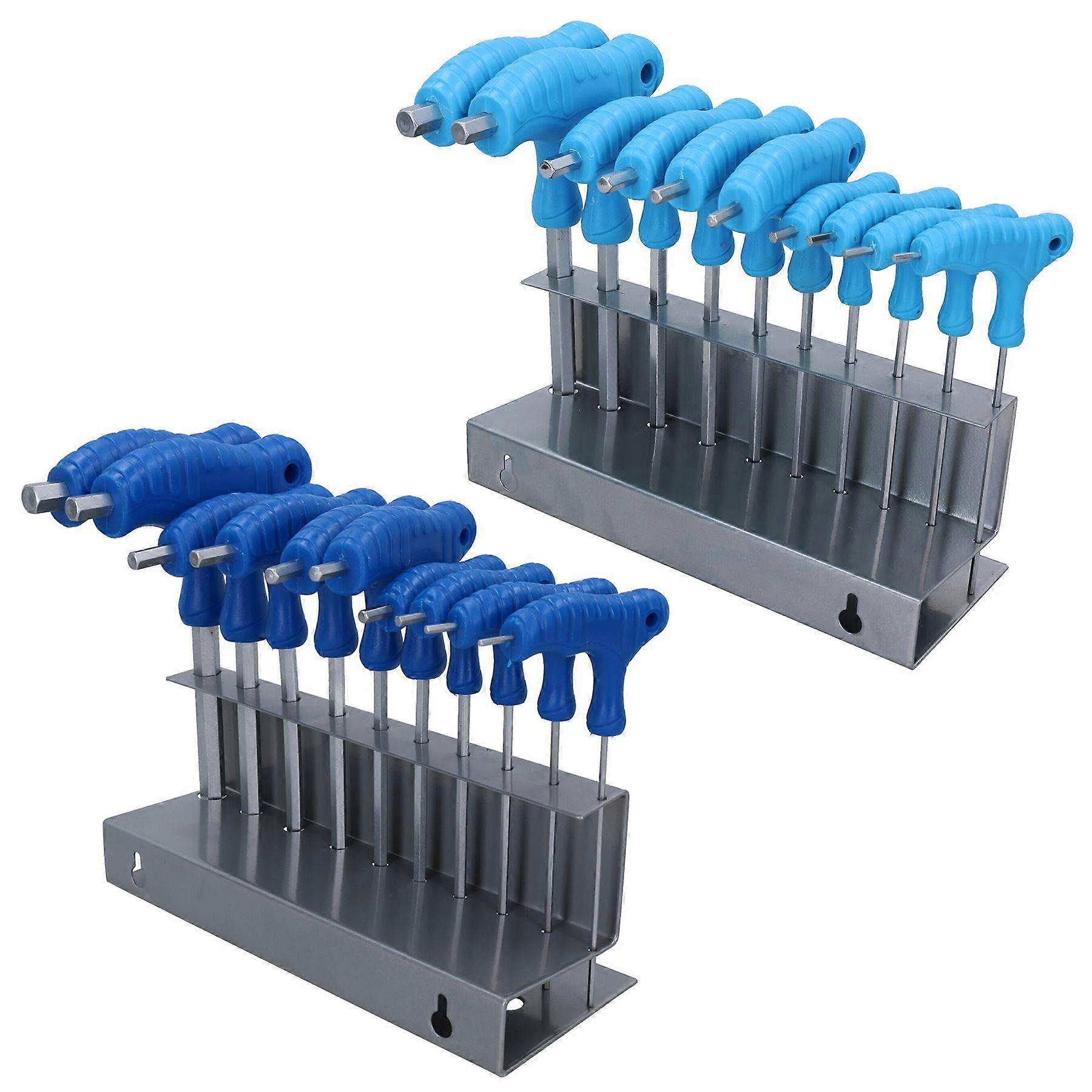 20pc Metric MM + Imperial AF T Bar Hex Key Set Allen keys 2 – 10mm 3/32” – 3/8”