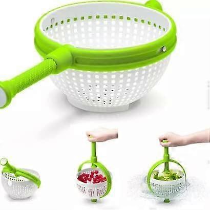 Large Salad Spinner Drainer Colander Lettuce Fruit Washer Pasta Draining Rotating Quick and Easy Green