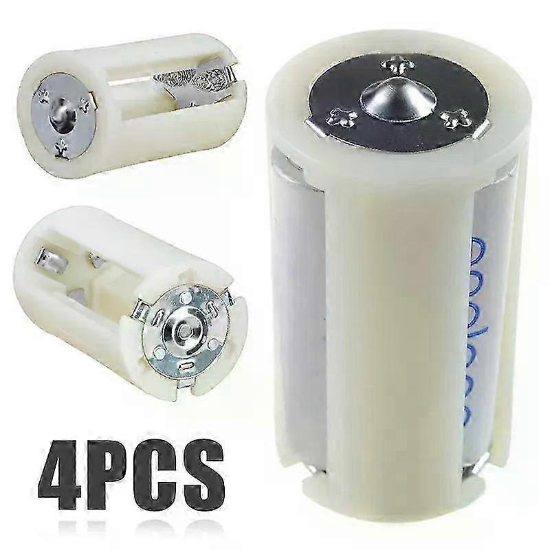 4pcs AA to D Battery Adapter Converter Holder, Storage Case Box