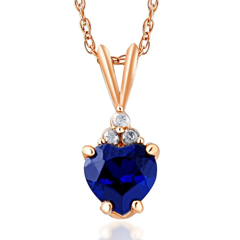 1/2ct Diamond \u0026 Blue Sapphire Heart 