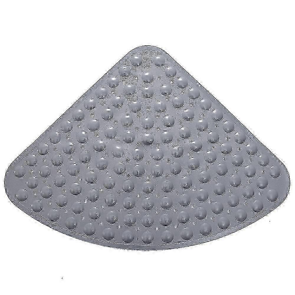 2pcs Shower Mats Square Curved Bath, Non-Slip, Mildew Proof and Machine Washable for Walk-in Shower Tray, Gray54*54cm