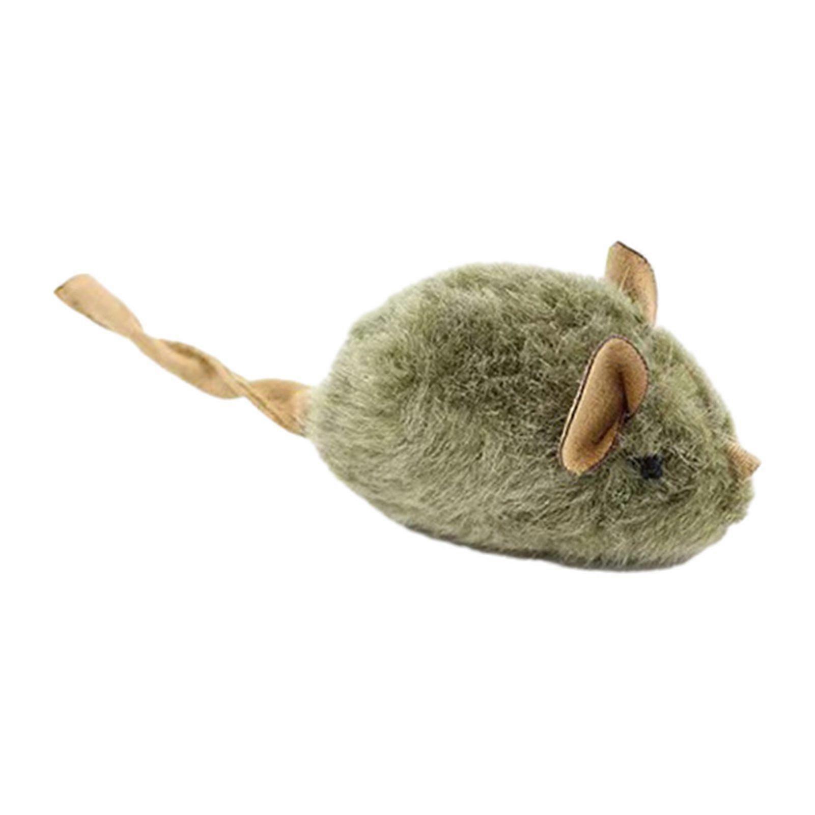 Squeaky Plush Mice for Cats Interactive Realistic Mouse Cat Toy with Touch Activated Sound Electronic Chirping Self Play Kitten Toy for Indoor Cats