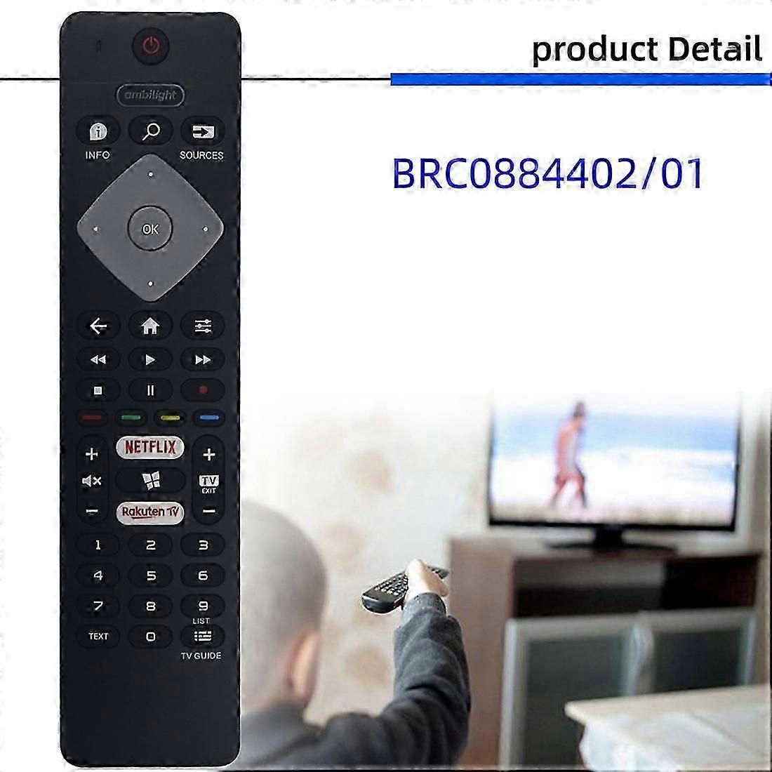 BRC0884402 01 For Philips TV Remote Ergonomic Design Television Remote Control Replacement