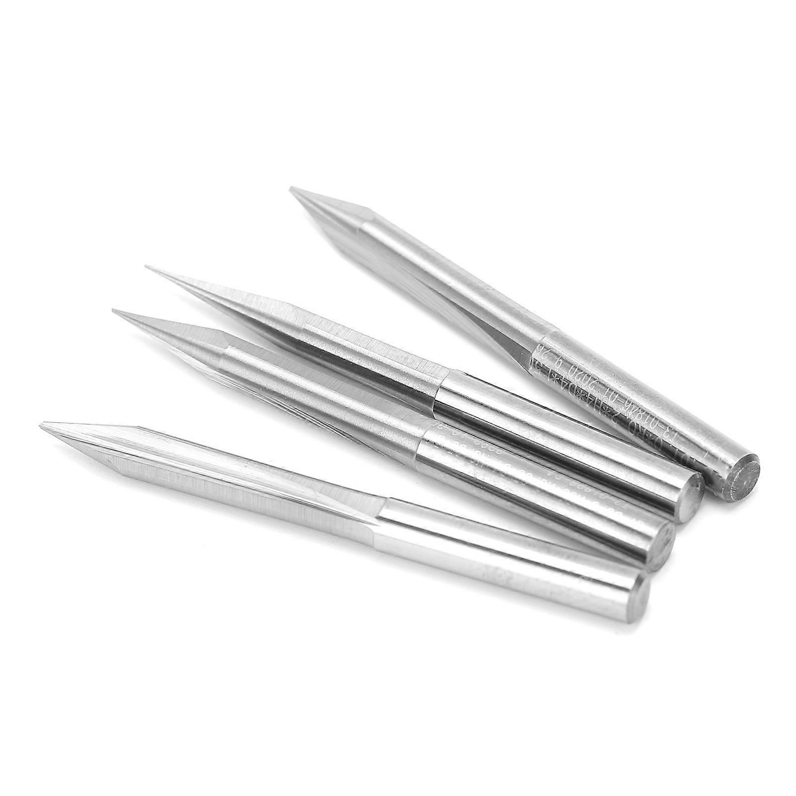 4Pcs VShaped Carving Cutter 2Edged Engraving Bit 4x0.4x15°/4x0.4x20°/4x0.4x25°/4x0.4x30°