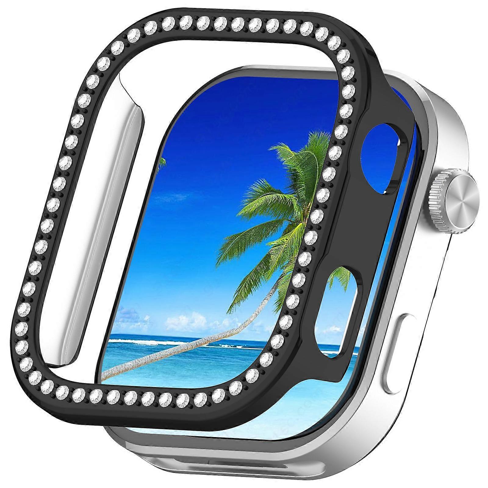 Single Row Diamond Half Coverage PC Hollow Watch Protective Cover For Redmi Watch 6