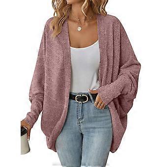 Women's 2025 Fashion Casual Oversized Open Front Batwing Long Sleeve Knit Cardigans Sweaters Coats Outerwear Streetwear  Pink XL