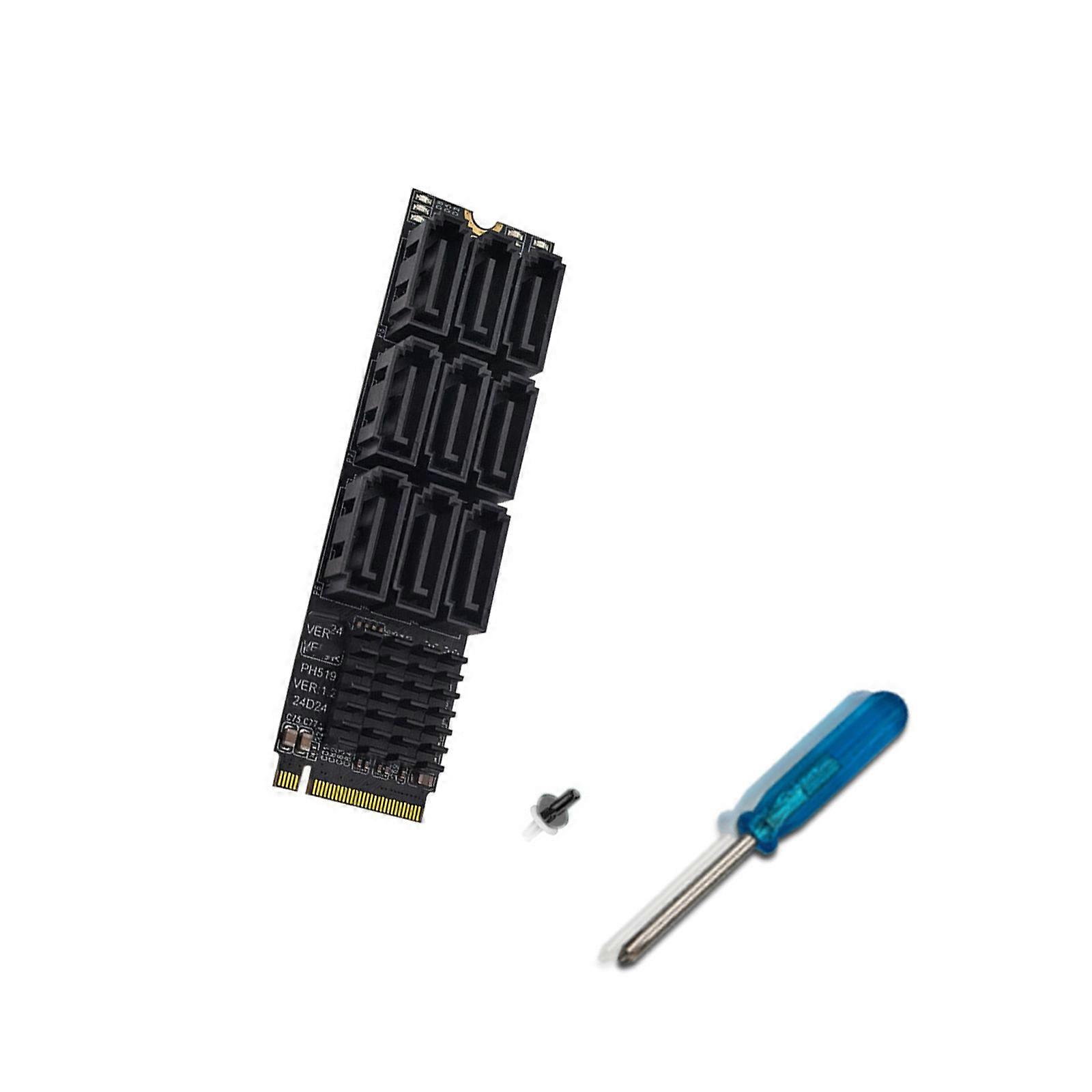 High Density PCIe SATA3 Expansion Card With 9 Port Optimized for Video Editing and Data Analytics Multicolor