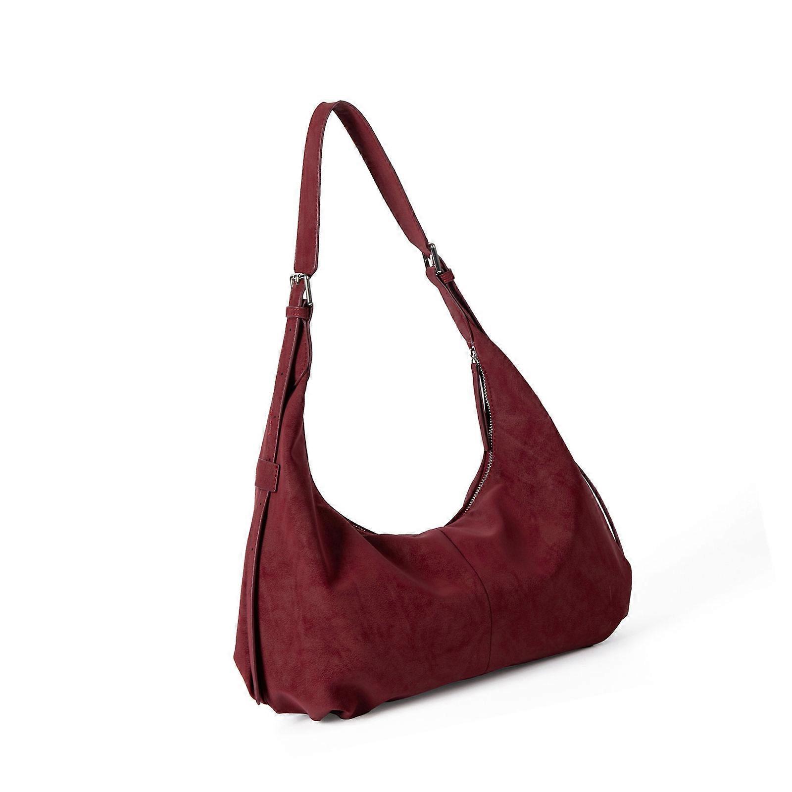 Practical Everyday Shoulder Bag Functional Storage Pockets Comfortable Adjustable Strap Gym Grocery Outdoors  Red