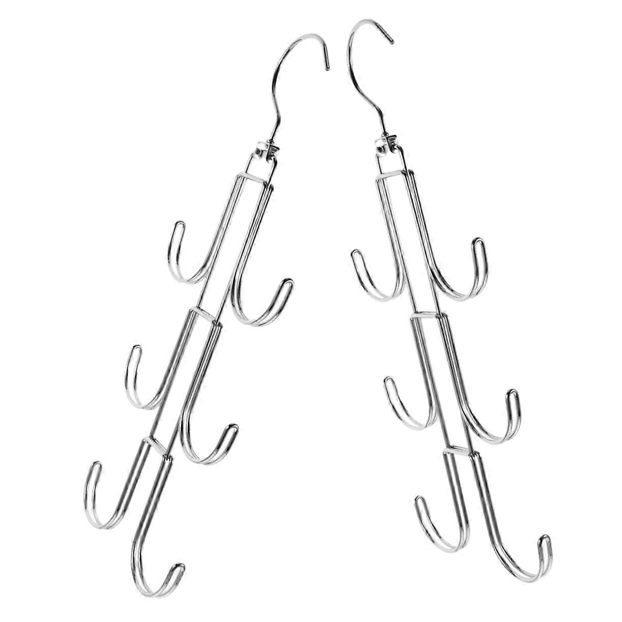 Rotatable Wardrobe Hanger 2 Pack Tie Belt Storage Rack Handbag Organizer For Closet Use Space Saving  Capacity