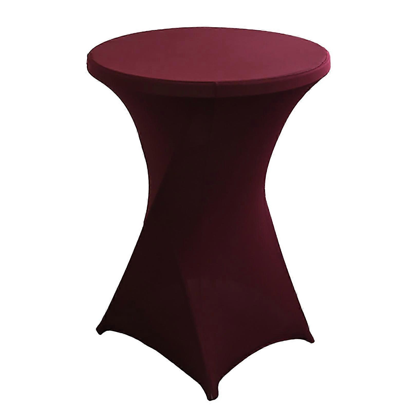 300G Cloth Elastic Round Table Cover 60×110cm Red - Compatible with Polyester Cocktail & Banquet Tables, Solid Color Polyester Antependium