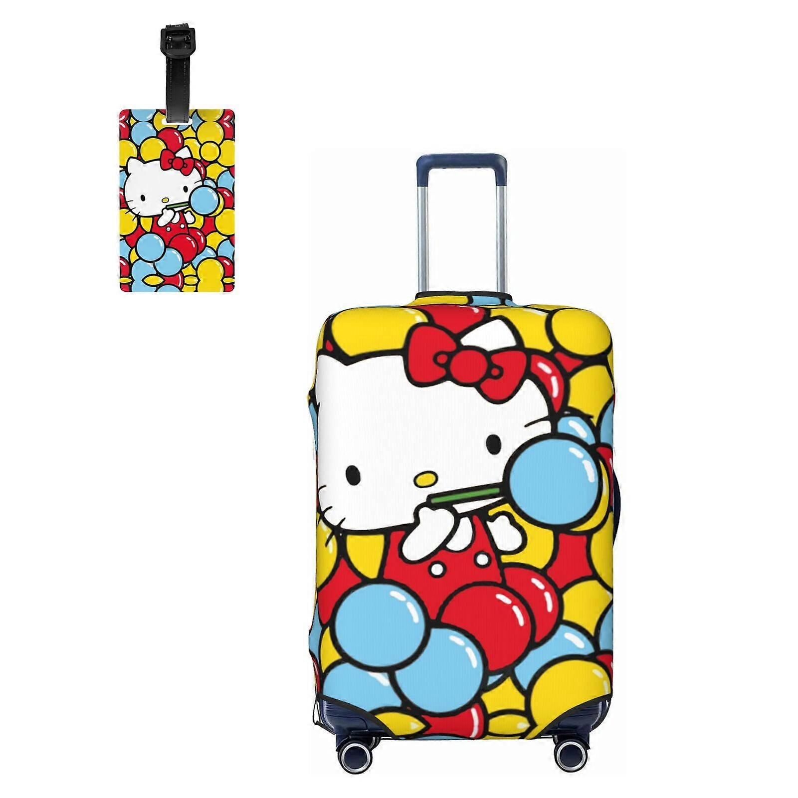 Capa protetora para mala de viagem Hello Kitty, capa elástica lavável para malas de 25" a 28" com zíper oculto, compatível com a maioria das malas.
