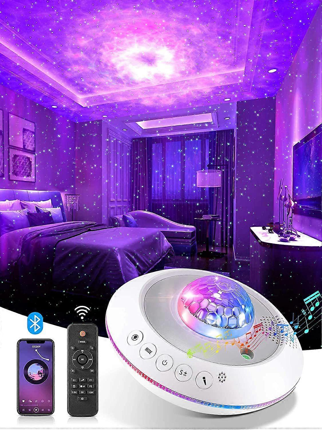 Projector with Remote Timer Star Light Projector, Multi Colour Changing Starlight Projector with Bluetooth Speaker, Ceiling Projector Star Projector f