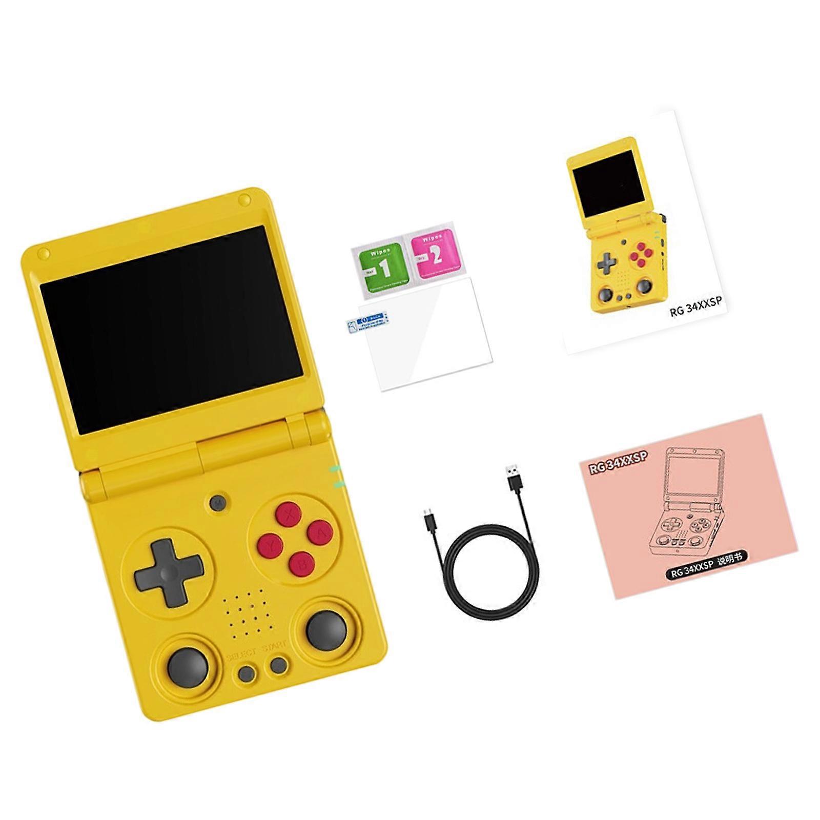 ABS Handheld Gaming Systems Foldable Fliptops 64GB Memory Portable  yellow