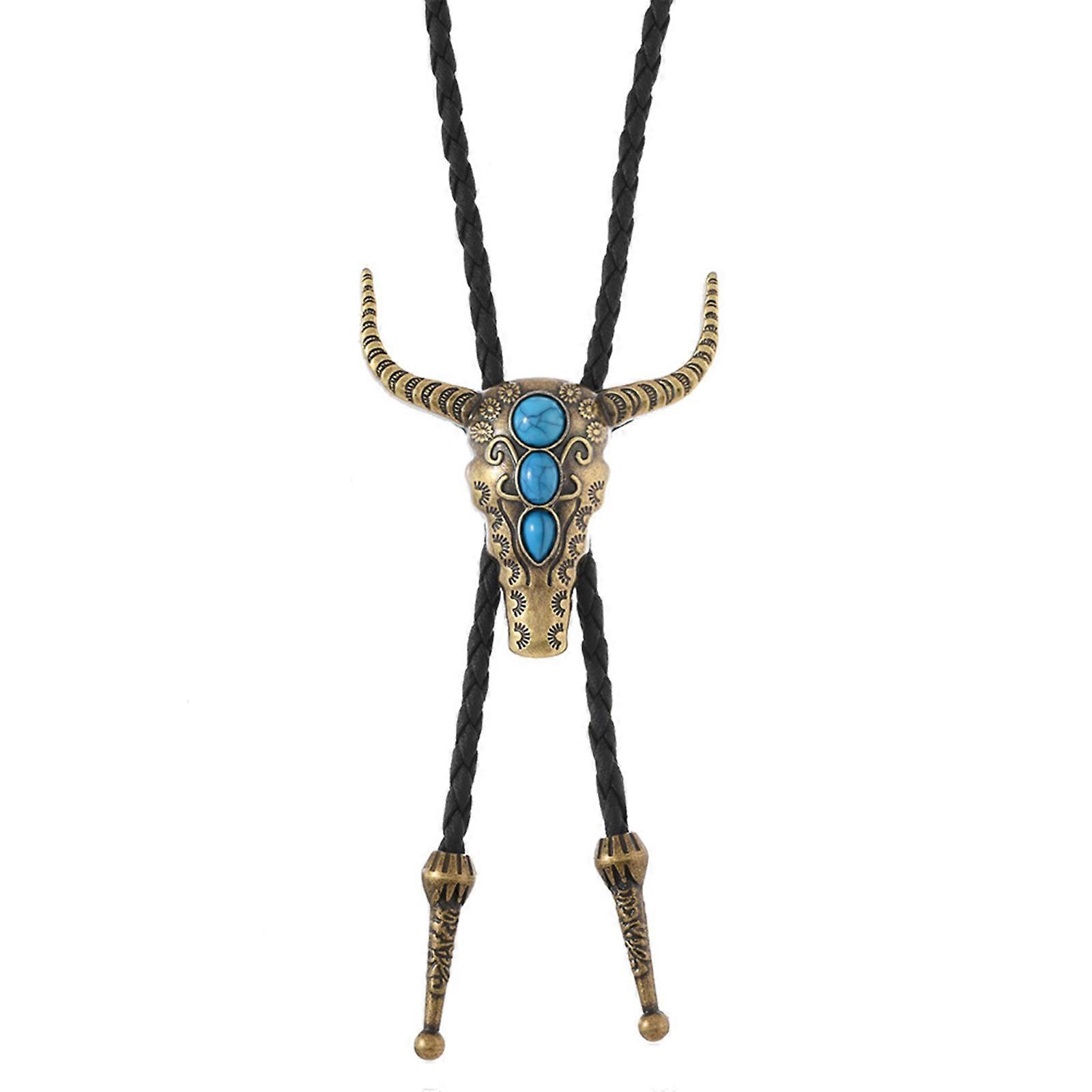 Lightweight Metal Pendant Bolo Tie With Adjustable PU Cord For Various Uses  Ancient bronze
