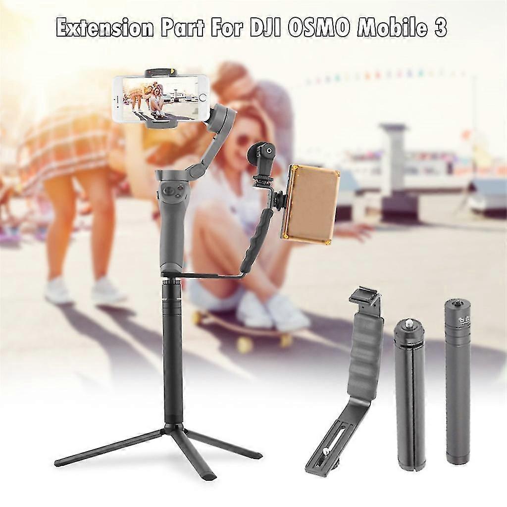 Handheld Gimbal L-bracket Mount Holder + Tripod + Rod For Dji Osmo Mobile 3