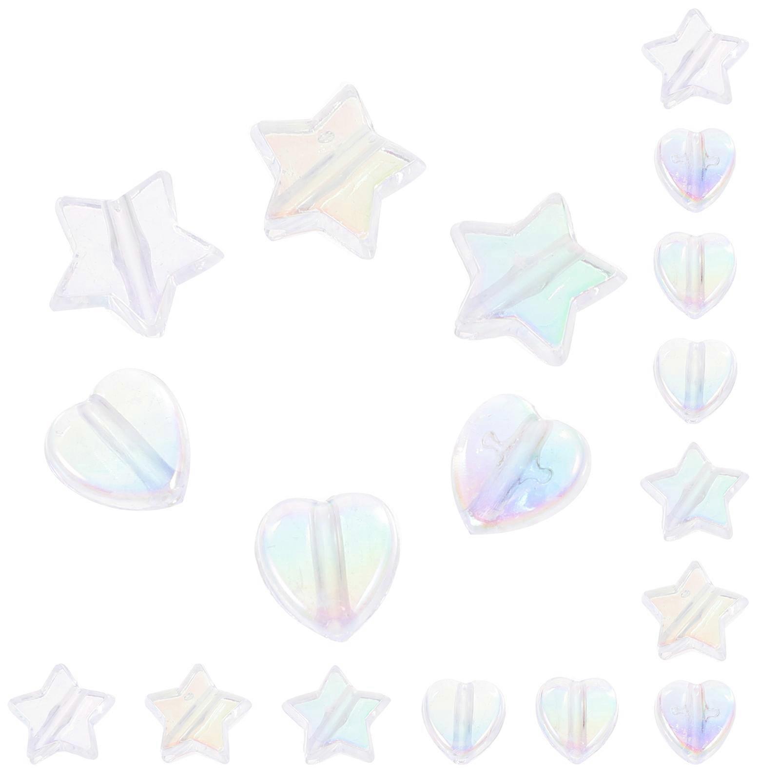 Heart and Star Shape Acrylic Beads for DIY Craft Making 400Pcs Assorted Color