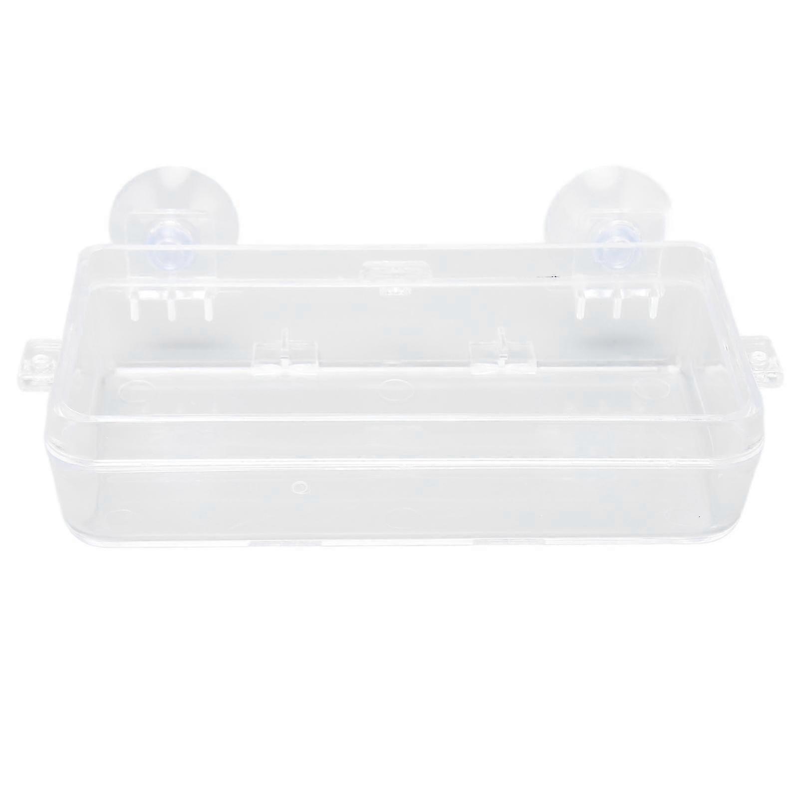 Reptile Feeder Cup Prevent Escape Transparent Reptile Feeding Dish with Suction Cup for Lizard Gecko Bearded Dragon