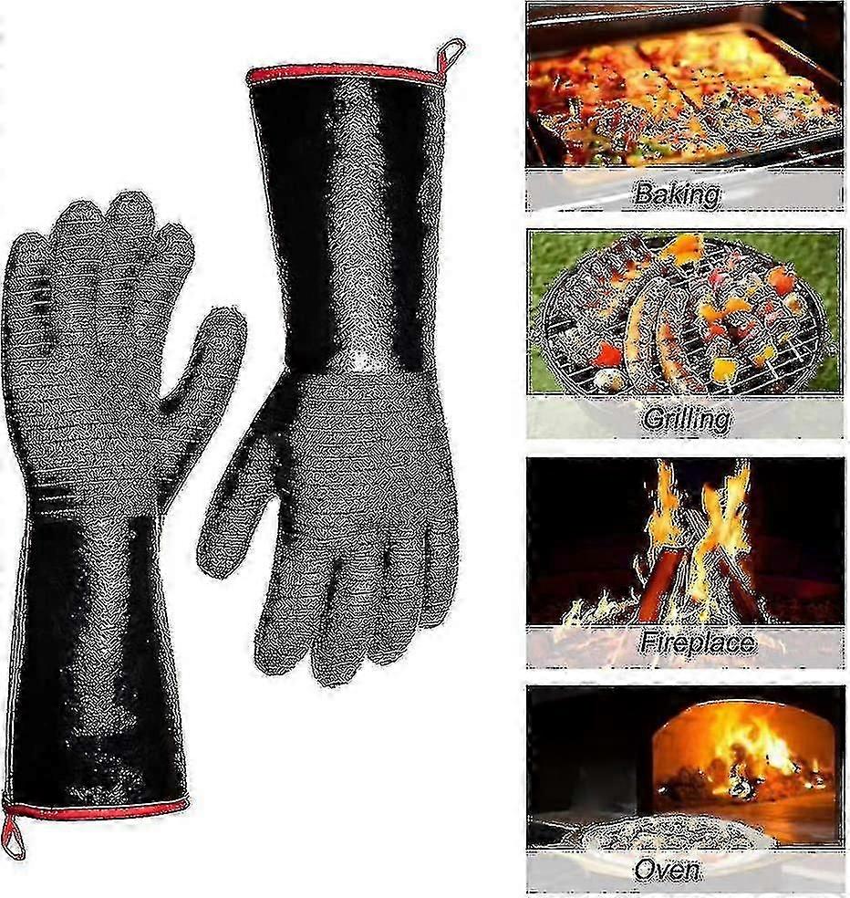 932f قفازات مقاومة للحرارة القصوى للشواء شواء ، قفازات شواء طويلة الأكمام للماء للقلاية ، الخبز ، الفرن ، المدخن ، مقاوم للحريق ، مقاوم للزيت Neop