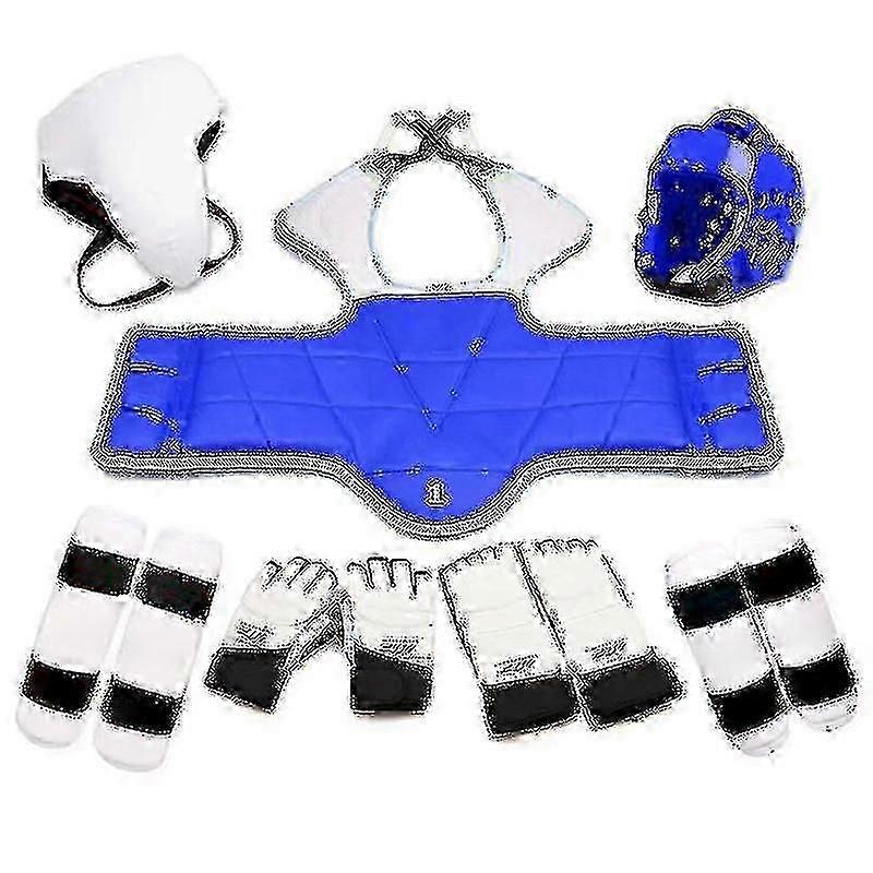 Complete taekwondo gear set for training with gloves and helmet