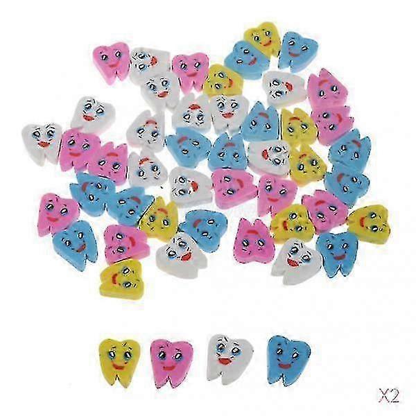 100pcs Fun Teeth-Shaped Erasers for School Kids Activities