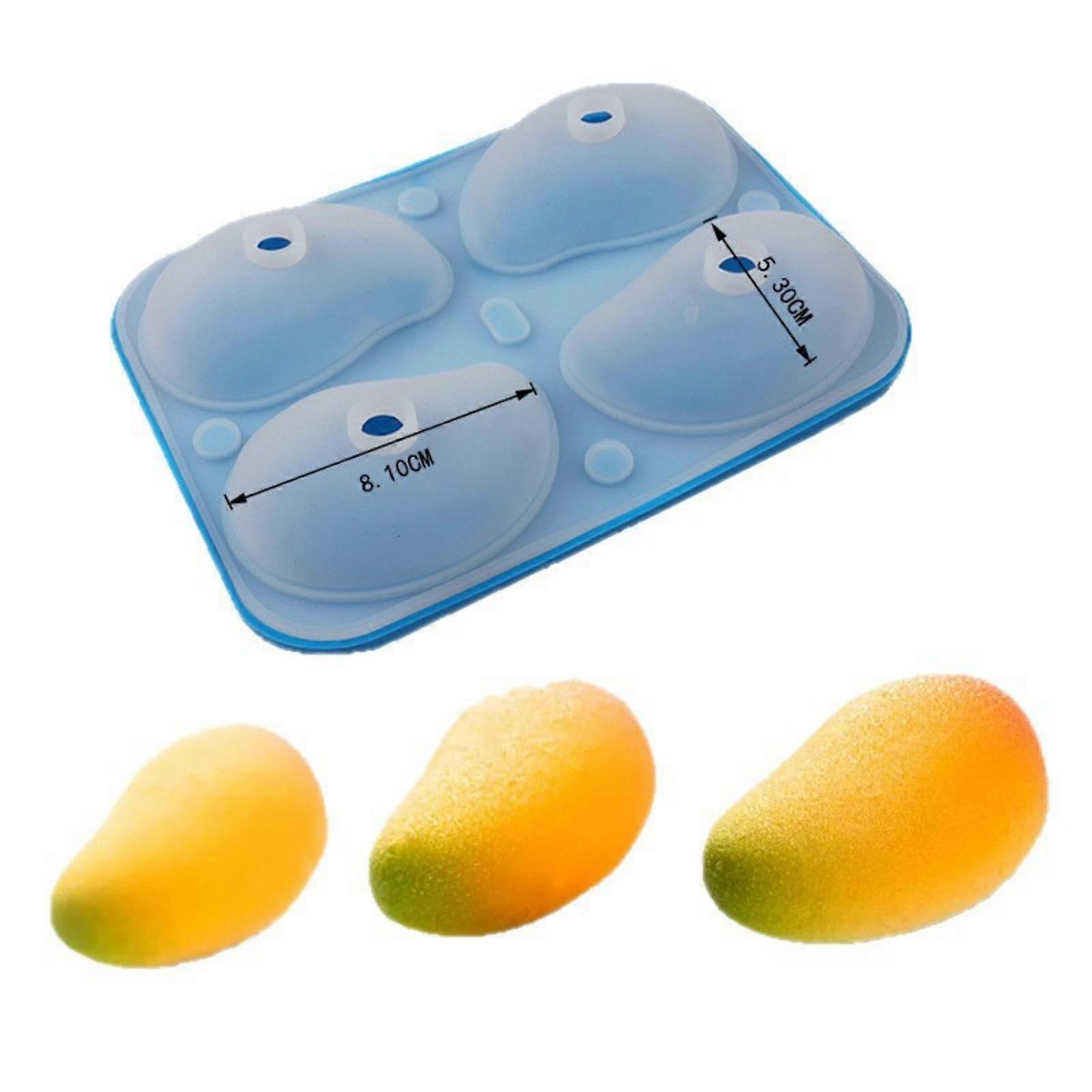 3D Mango Silicone Cake Mold with 4 Cavities for Mousse Chocolate Ice Cream Baking