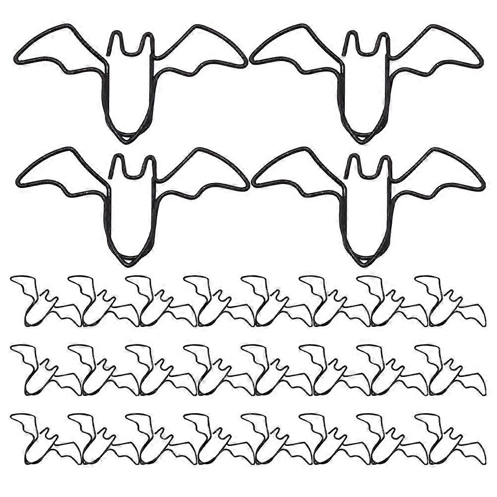 Halloween Bat Paper Clips Creative Document Sorting 80Pcs Black Metal Clips
