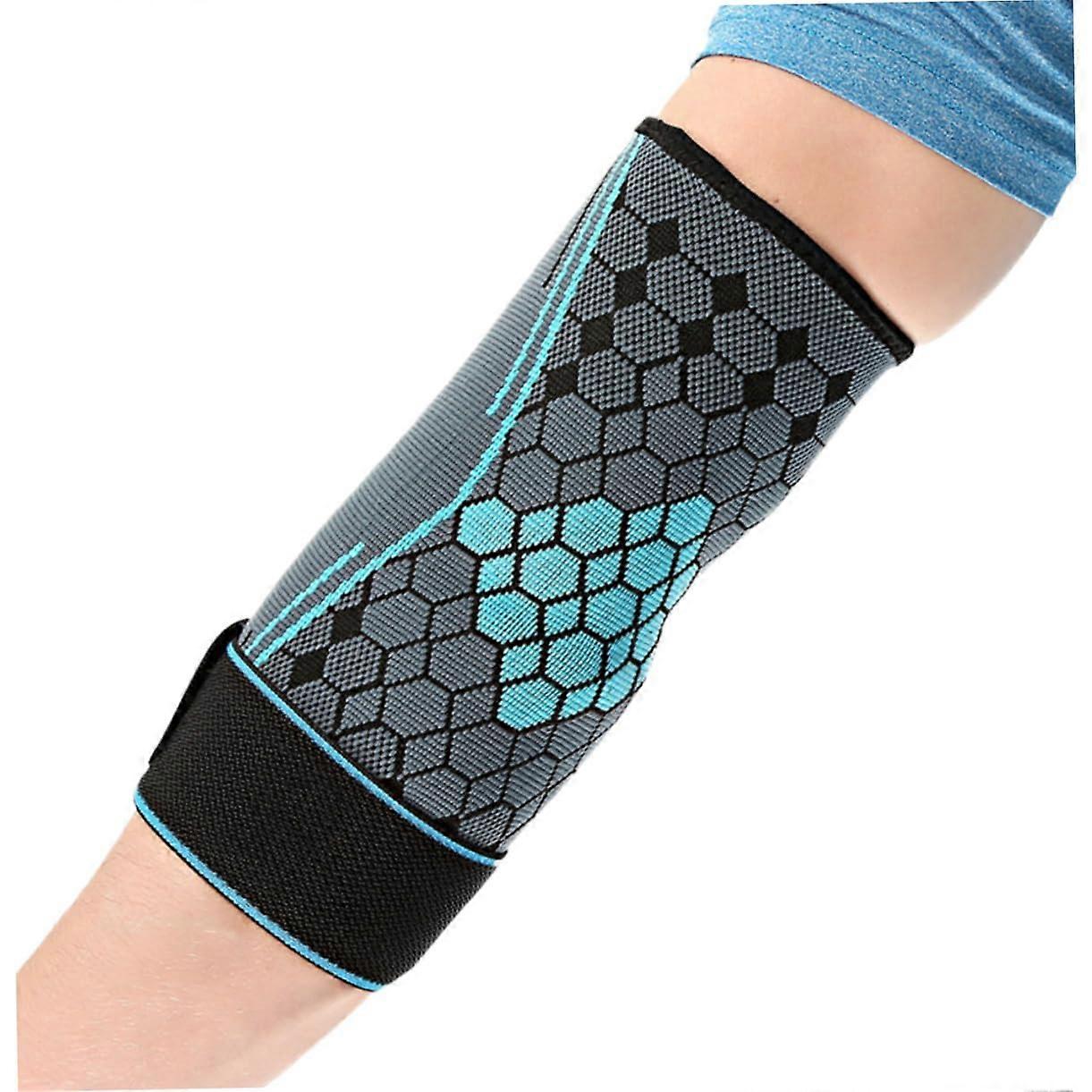 Elbow Compression Sleeve for Pain Relief Support, Adjustable Nylon Arm Brace for Tendonitis Running Recovery