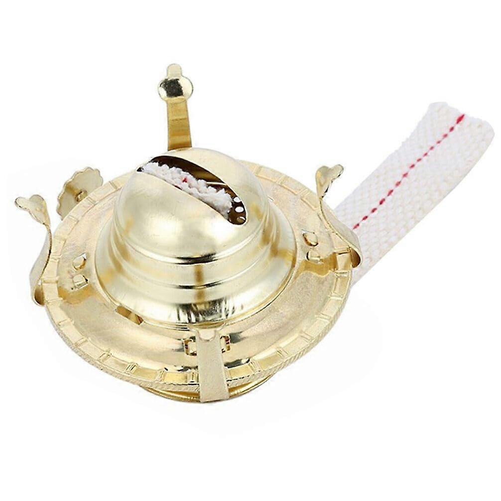 Oil Lamp Burner Set with Wick, Vintage Brass Plated Kerosene Lamp Burner Replacement, Golden