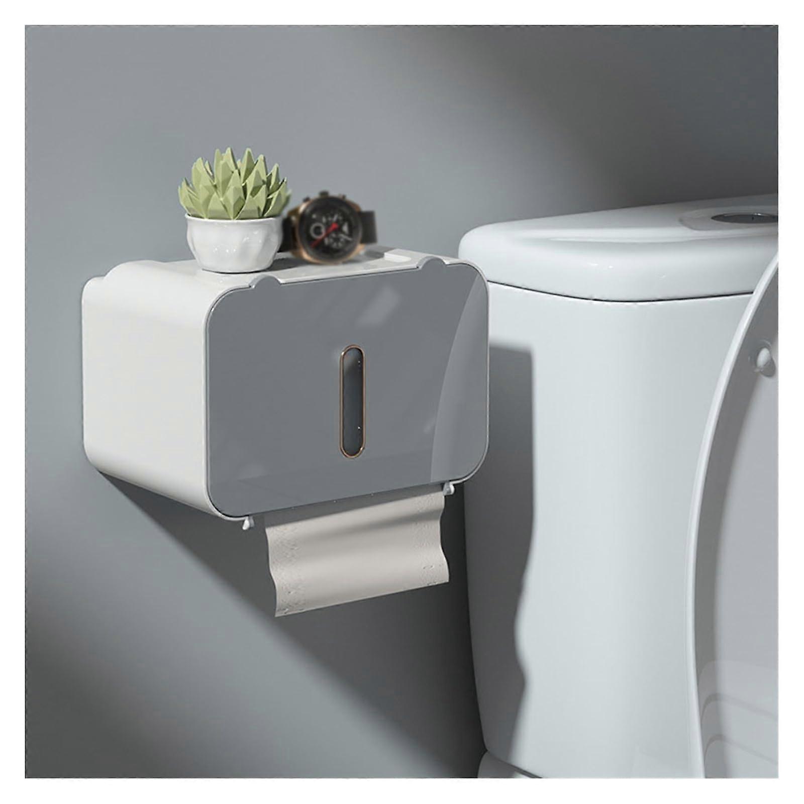 Tissue Box Holder with Smart Sensor Output, Decorative LED Light, Silent Wall Mounted Dispenser Black 20.5cm