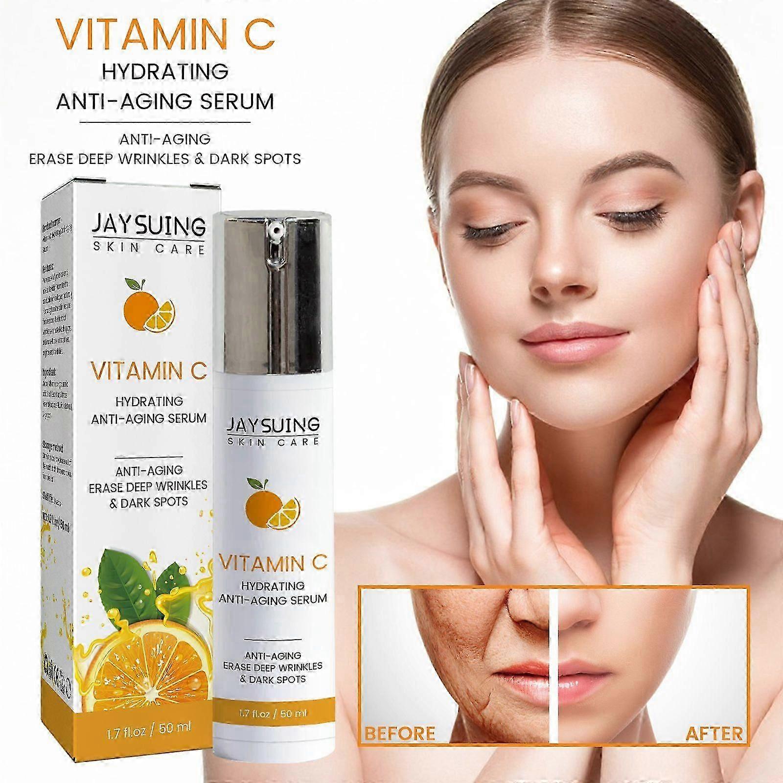Vitamin C Anti-Wrinkle Serum - Moisturizing, Brightening Essence with Hyaluronic Acid & Snail Extract - 50ml