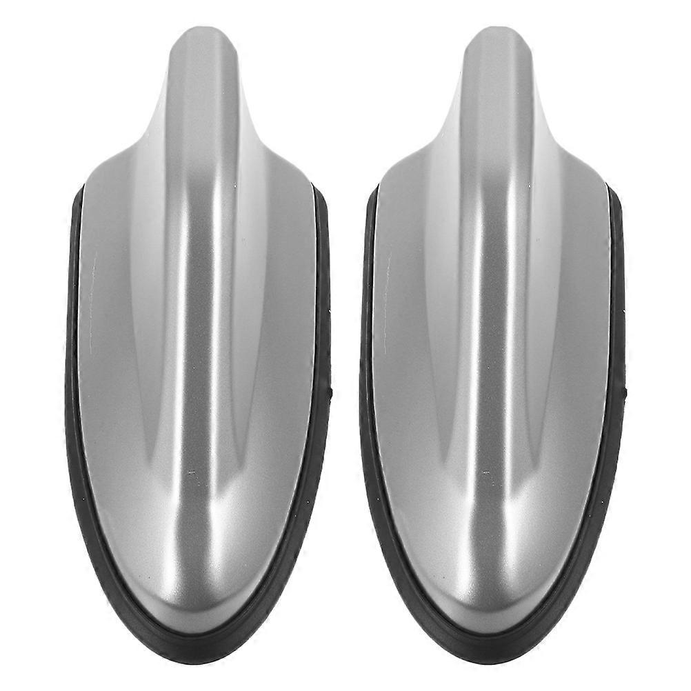 Universal Car Shark Fin Antenna 2Pcs Grey Roof Cover For Car Enthusiasts And DIY Users Improving Signal Reception And Modern Aesthetics