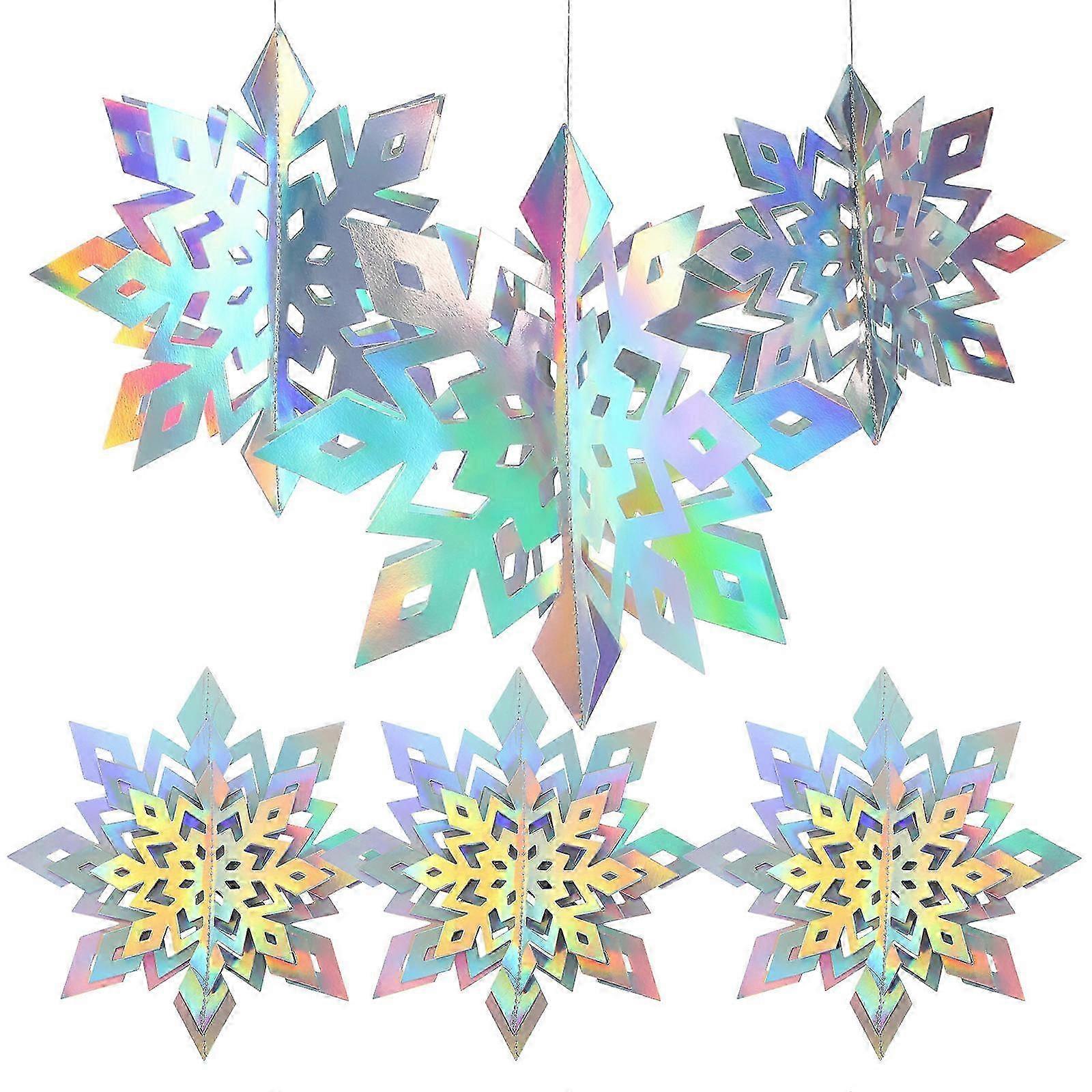Paper Snowflake Ornaments for Christmas Decor Hanging Set with 36 Pieces