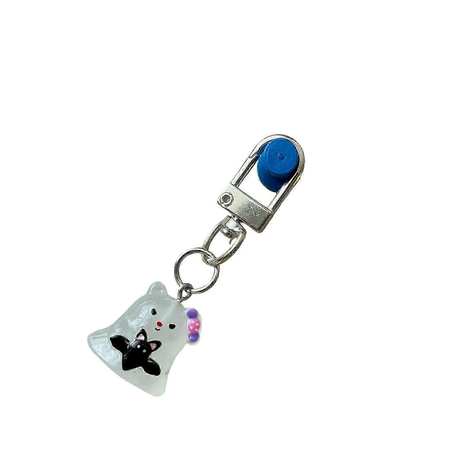Funny Little Specters Cat Keychain Lightweight Resin Decoration Bag Hanging Ornament Perfect For Daily Use Multicolor