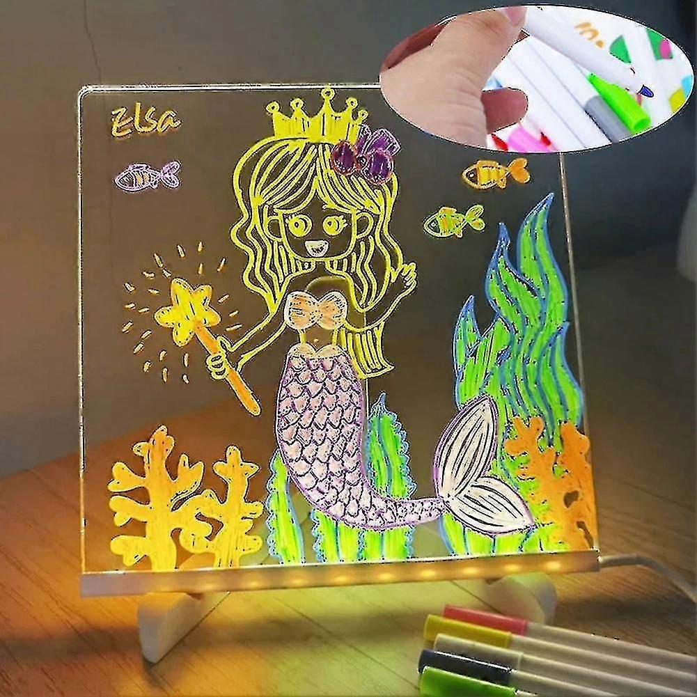 Transparent Acrylic Luminous Writing Board DIY Children's Drawing Board