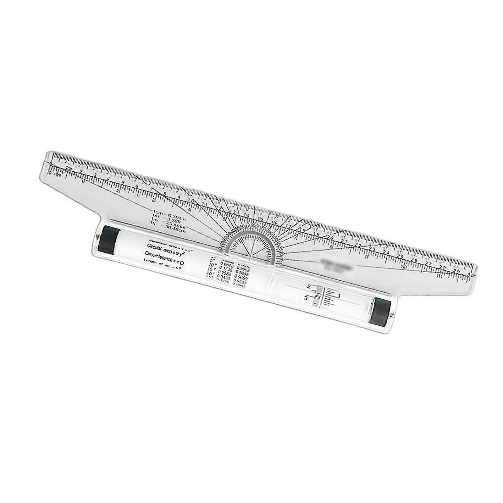 Multipurpose Rolling Parallel Ruler with Scale Markings Clear Plastic Roller Drawing Ruler for Architect Student Drawing Multicolor