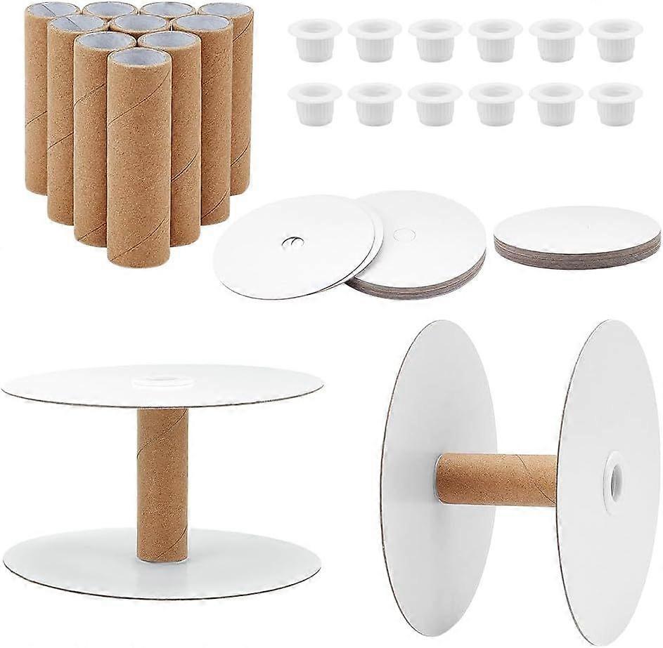 12pcs Paper Ribbon Spools Empty Cord Thread Storage Organizer Spools Removable Sewing Spool Wire Weaving Bobbin Ribbon Holder for Yarn Cord Chain Lace