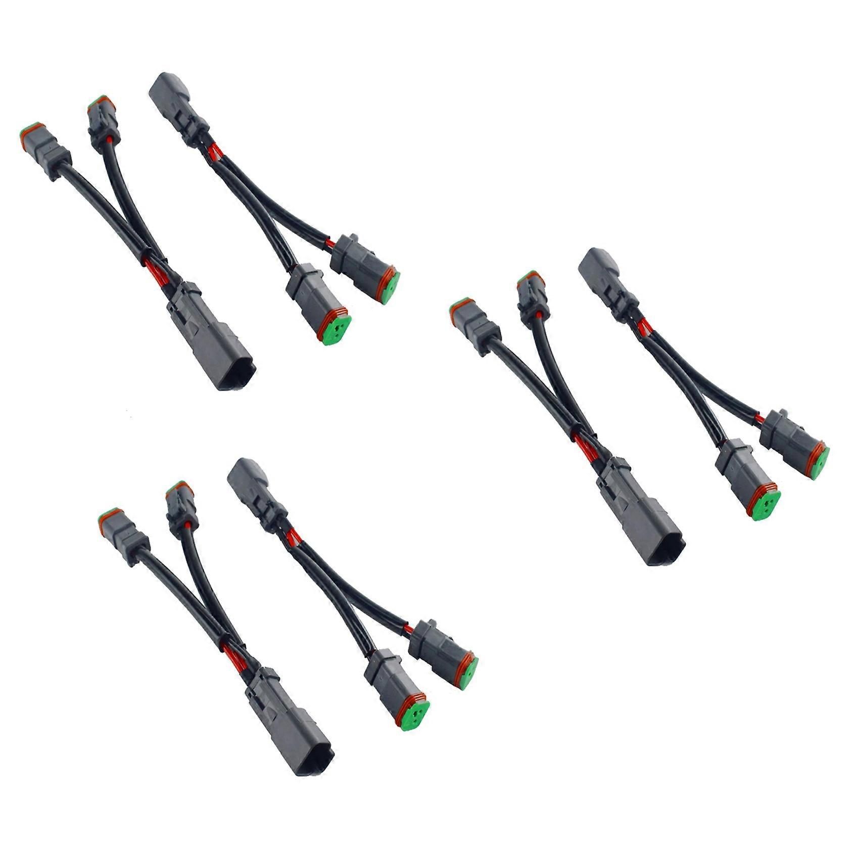 6X Y Type Leads Deutsch DT DTP 2 Pin Socket Adapter for LED Pod Work Light Retrofit Connectors Wiring Harness