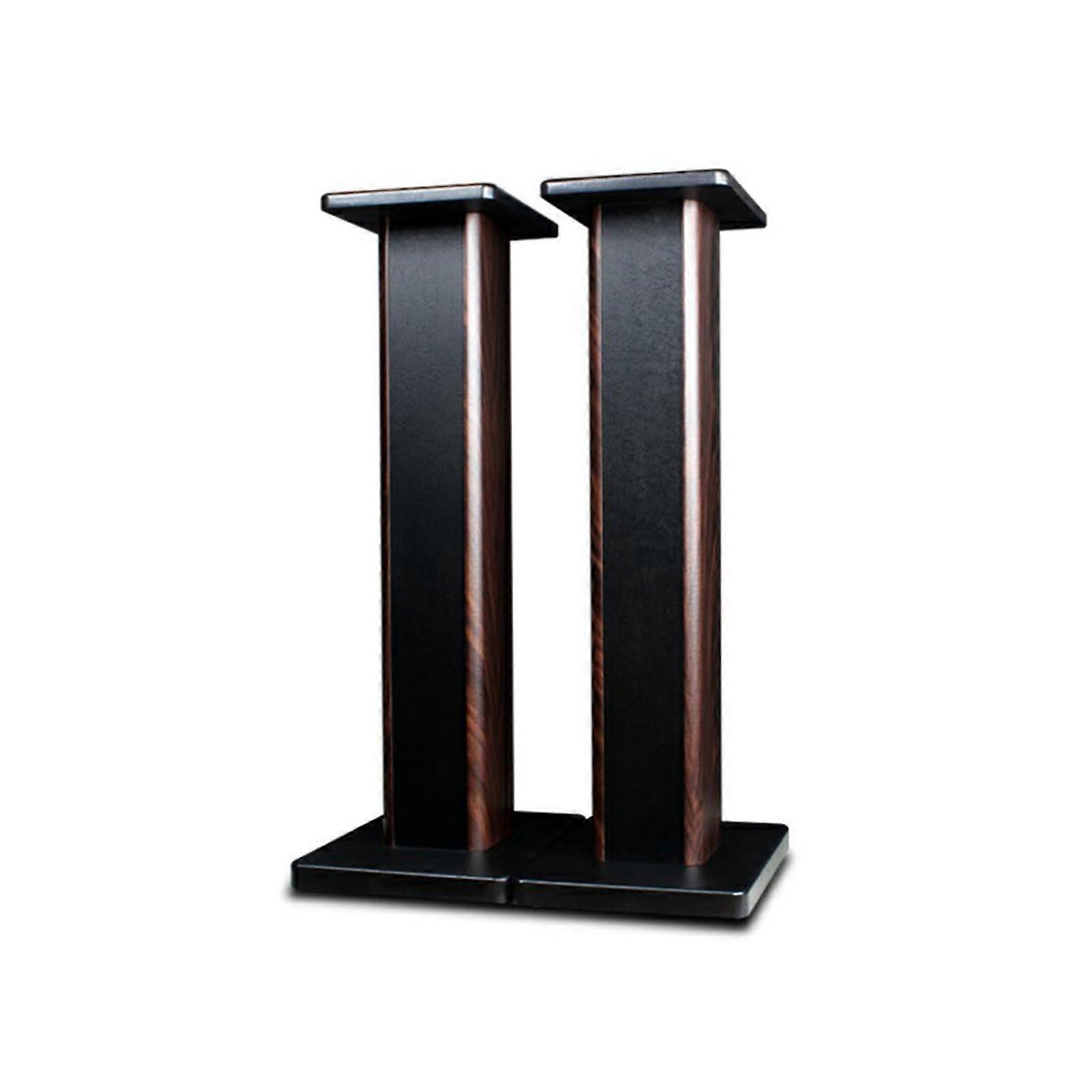 27.5' Wood Grain Speaker Stands Pair, Adjustable Stands For Sound Tuning And Damping, Optional Sand Filling, 70 cm