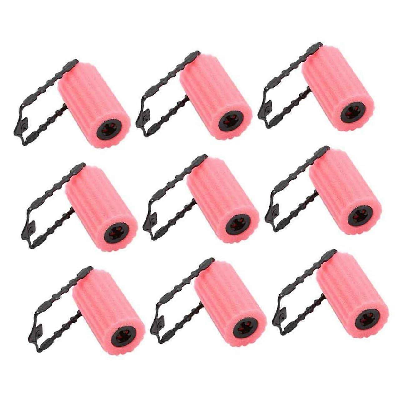 12pcs Pink Sponge Hair Rollers for Women Soft Foam Curlers Overnight DIY Easy Temporary Curls