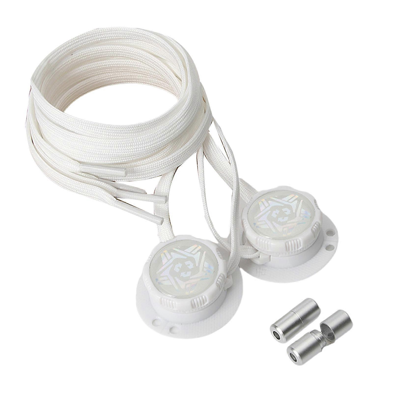 Rotating Buckle Closure Flat Shoe Laces ABS Construction Easy Installs Automatic Lock Shoe Strings  Footwear Accessory  White