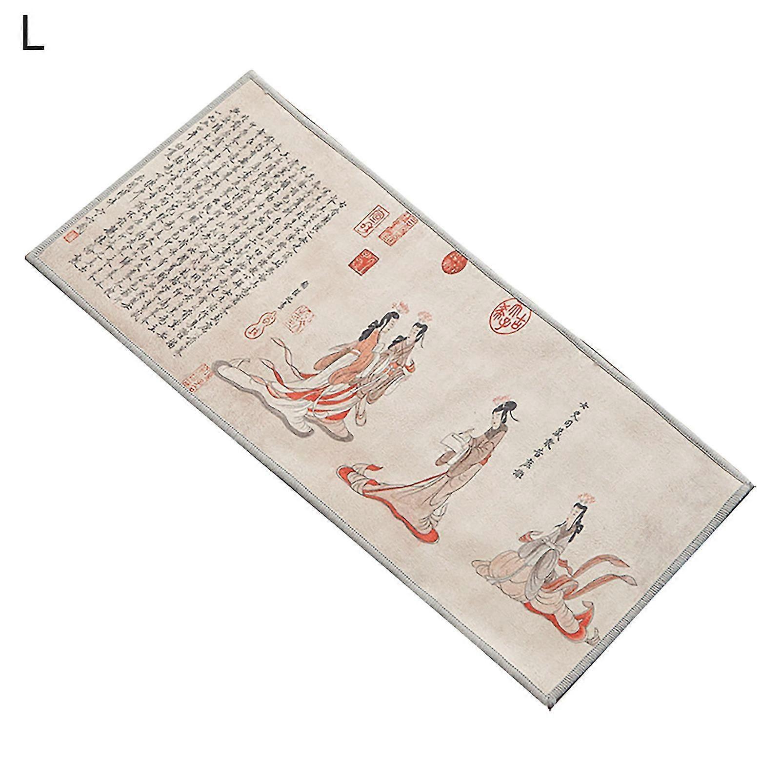 Tea Towel Super Absorbent Chinese Style Pattern Painted High-class Fabric Cleaning Rag For Kitchen