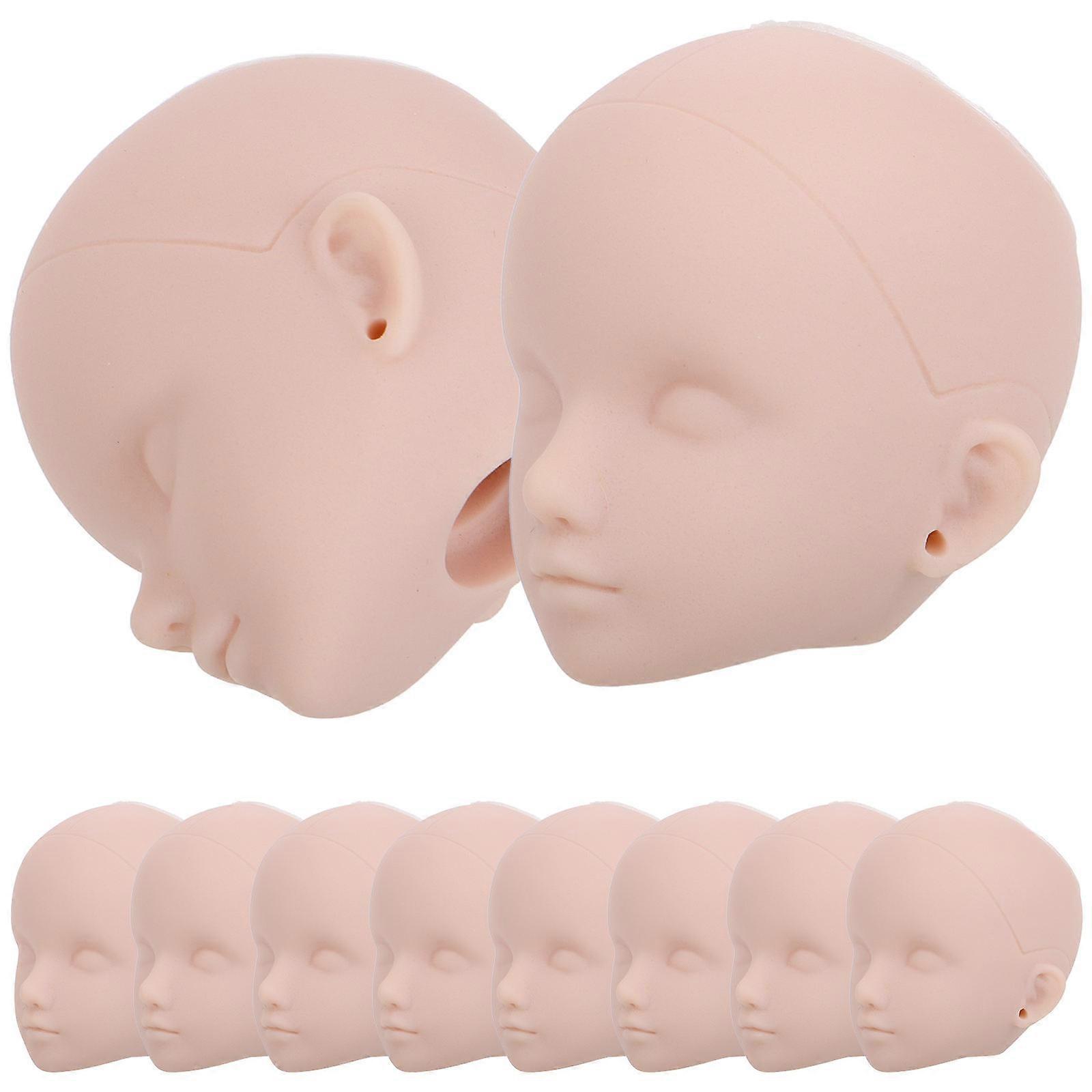 Plastic Doll Heads for Practice Makeup with 10Pcs for DIY Projects
