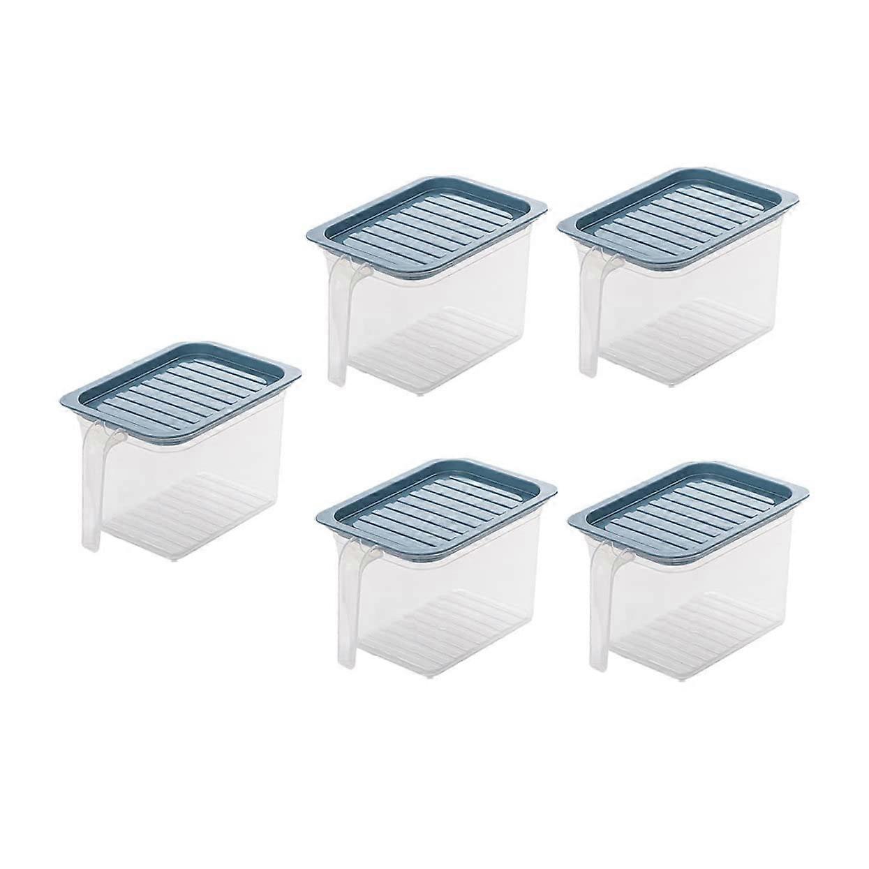 5PCS Leakproof Food Storage Containers with Lids, Stackable Refrigerator Bins for Fresh Produce