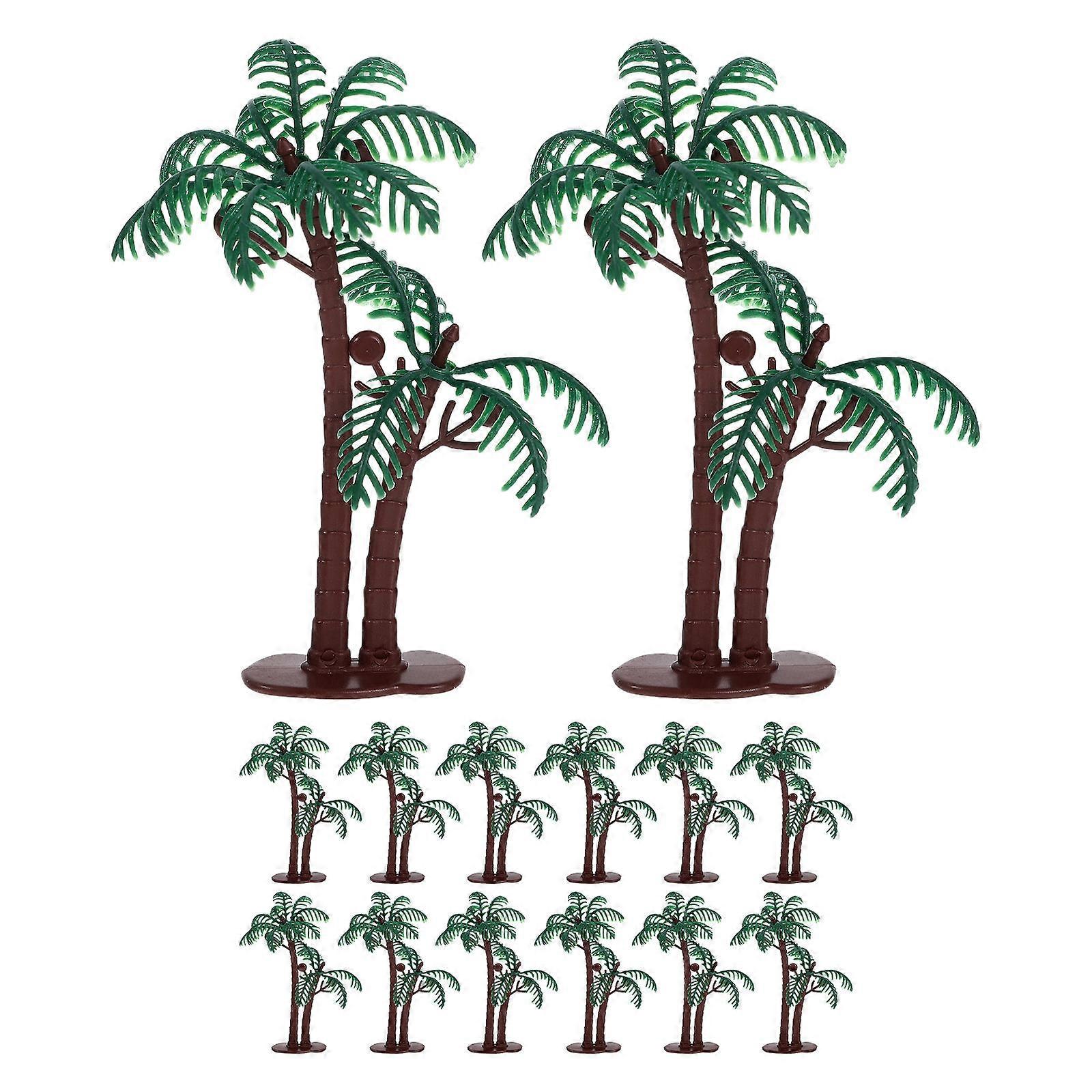Miniature Palm Trees Simulation Tree for Decor 15Pcs Realistic Coconut Model