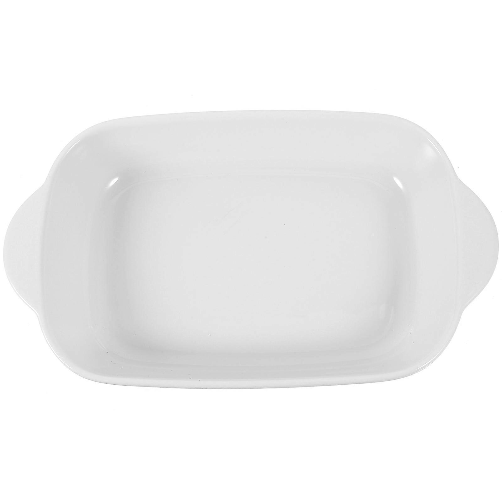 White Ceramic Baking Tray for Storage Using 1Pcs Binaural Oven Plate