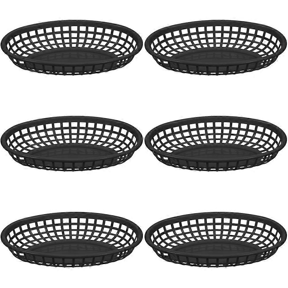 Oval Fast Food Baskets Snack Serving Baskets for Storage Use 6Pcs