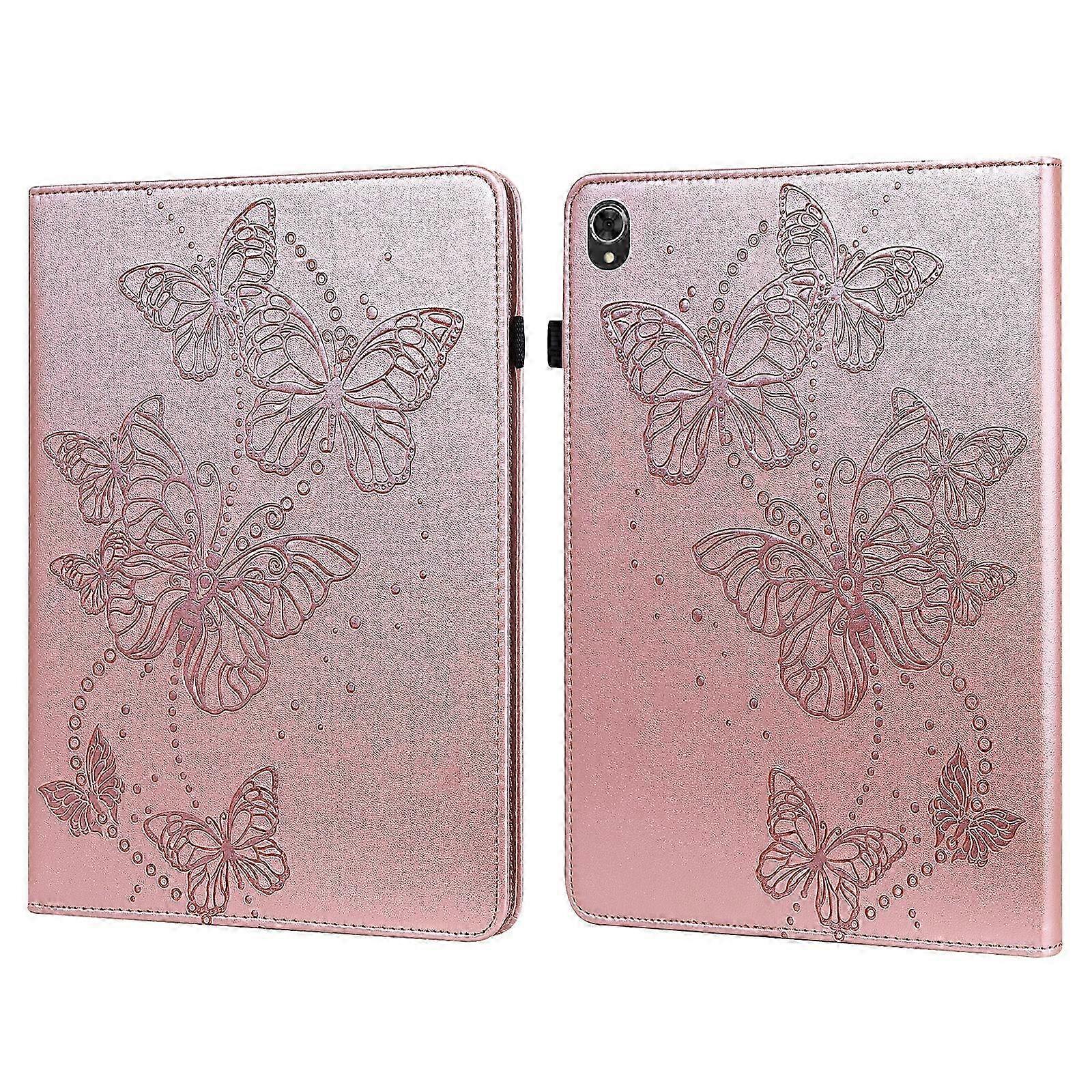 25-26 For Lenovo Tab K10 Embossed Butterfly Pattern Leather Tablet Case