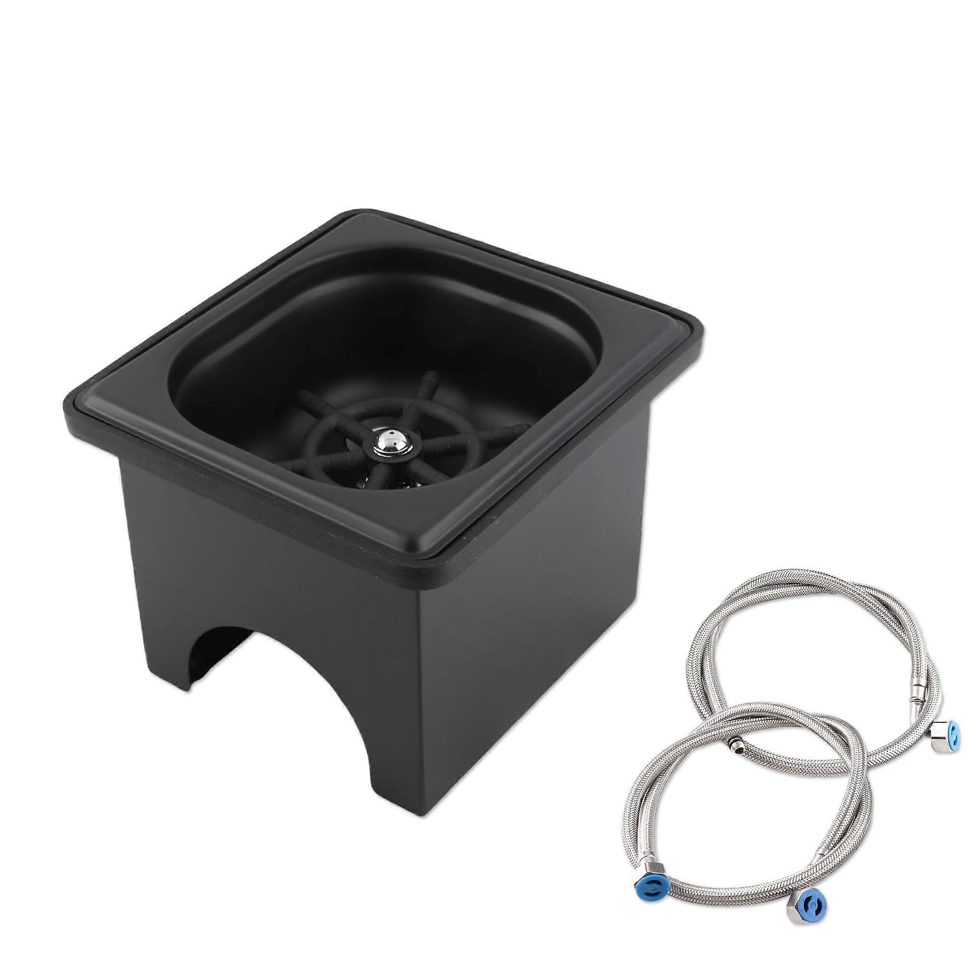 Automatic Stainless Steel Cup Rinser for Kitchen Sink with Drain Tray, MultiAngle Fast Cleaning