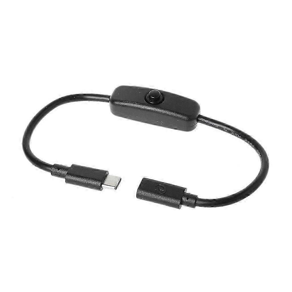 USB Type C with ON/OFF Switch Power Button 27cm Charging Extension Cable 26s