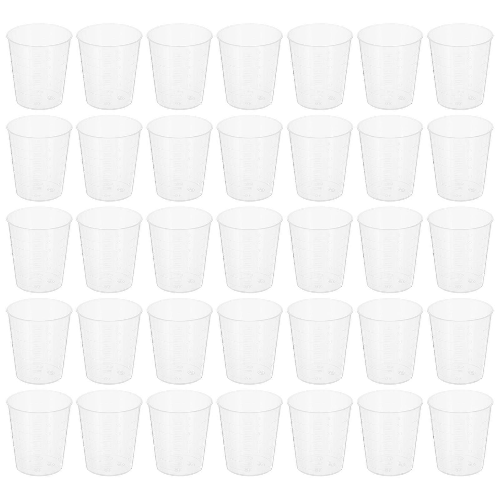 Plastic Measuring Cup Set Graduation Marks Molded Home Users 100Pcs